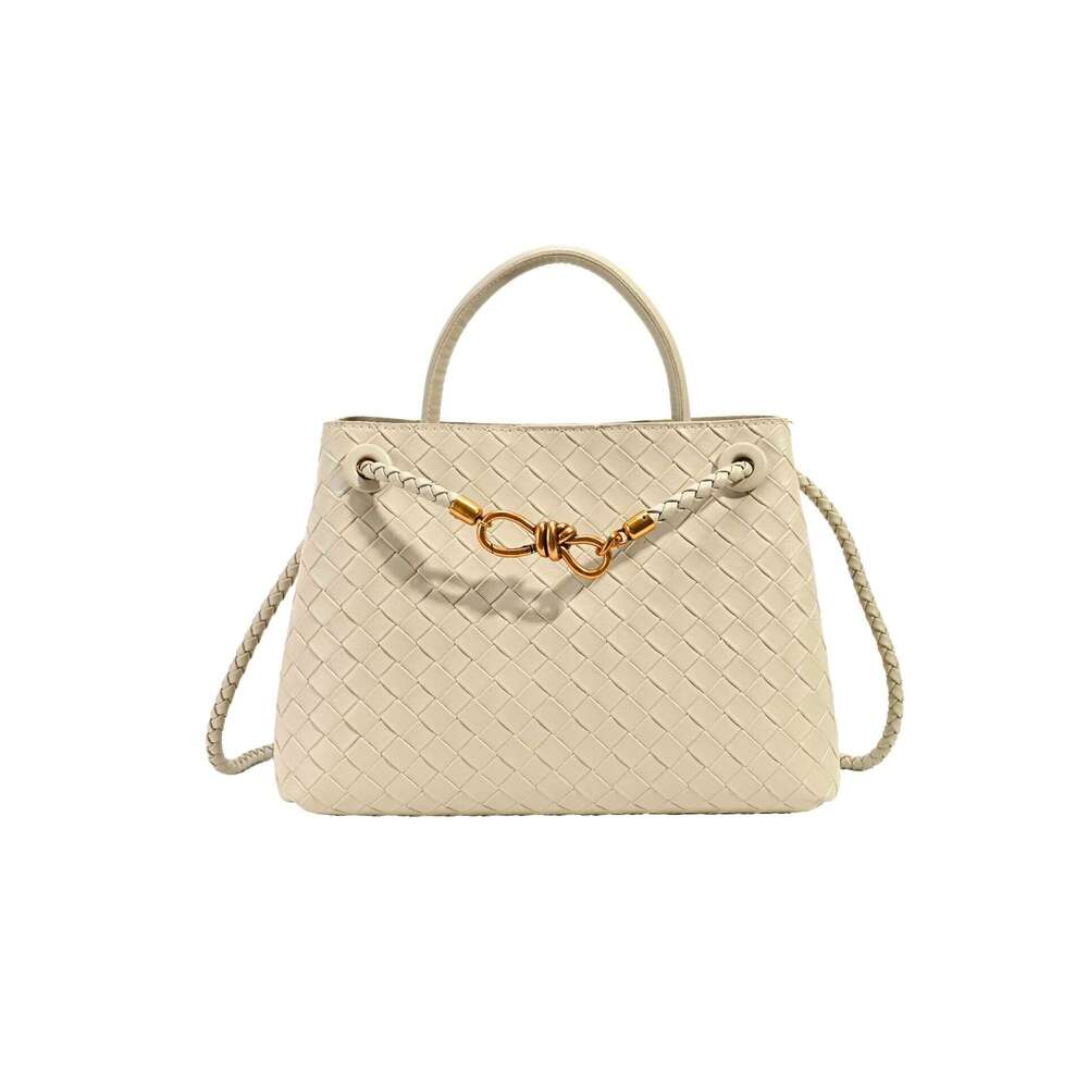 Free Shipping Designer Luxury 2025 New Women's Niche High-end Metal Rope Buckle Woven Shoulder Fashion Versatile Retro Commuter Bag Trendy
