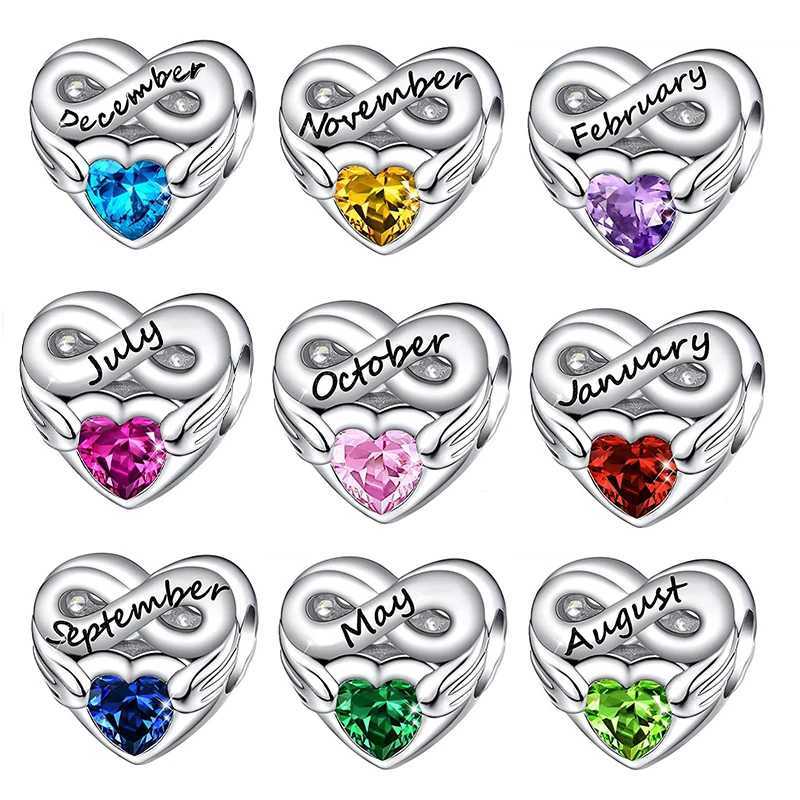 Charms 925 Sier Fits m 925 Wens Bracelet Month Birthstone Charm Beads Set Pendant DIY Fine Jewelry Gift Hot S Y251212