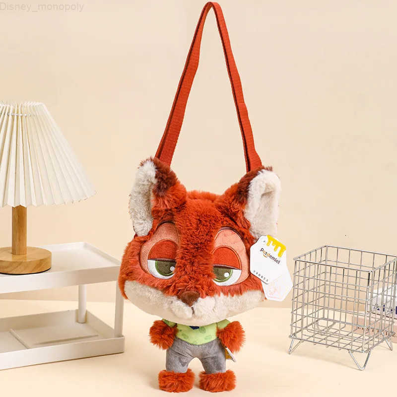 Disney Zootopia Judi Nick Plush Slung Doll Large-Capacity Shoulder Bag Cute Face Toy for Fans Animation Derivative Collectible H251212