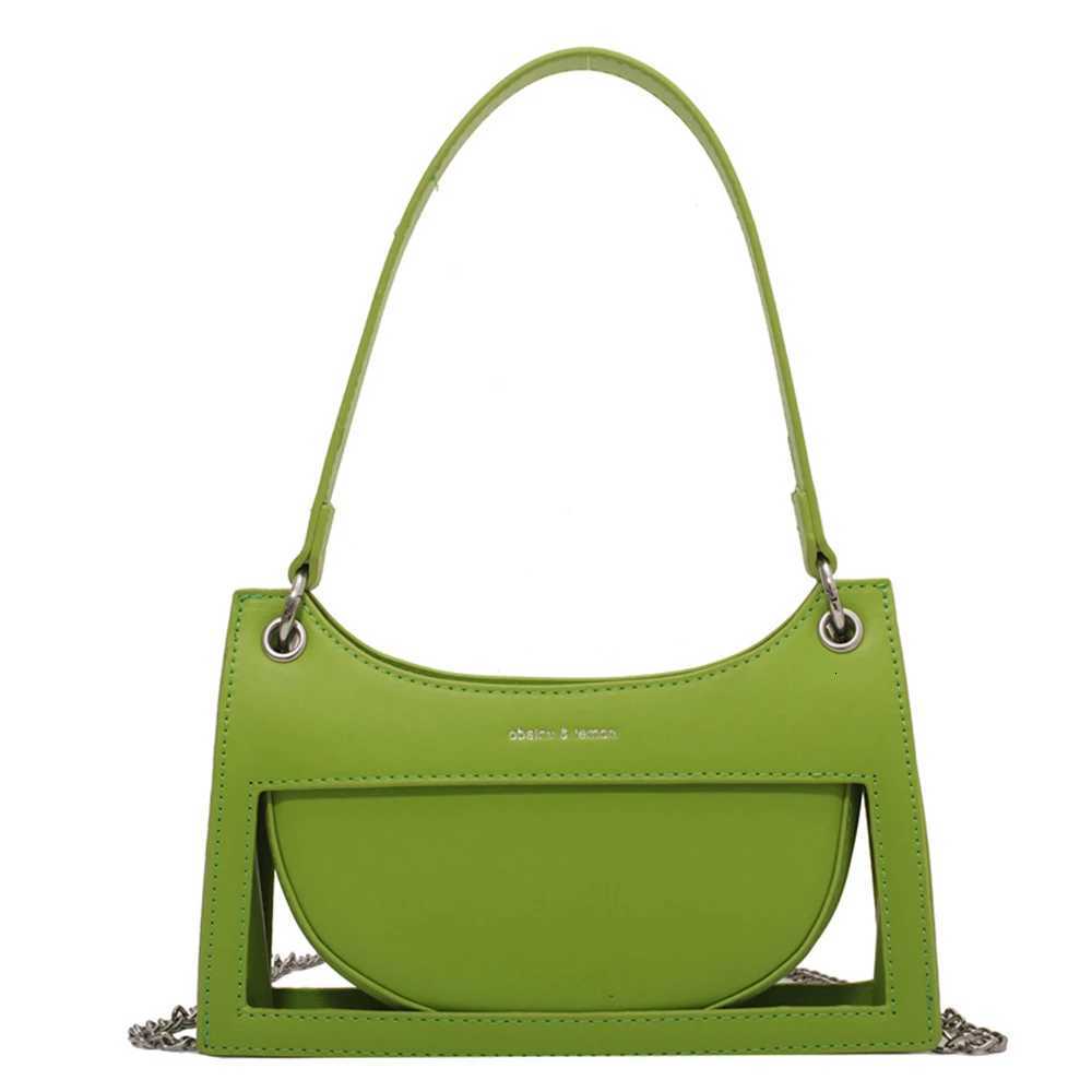 Bright Orange Green Casual Crossbody Bag Cut-out Shoulder Purse With Chain Women Underarm Bag Creative Design Crossbody PackT251213