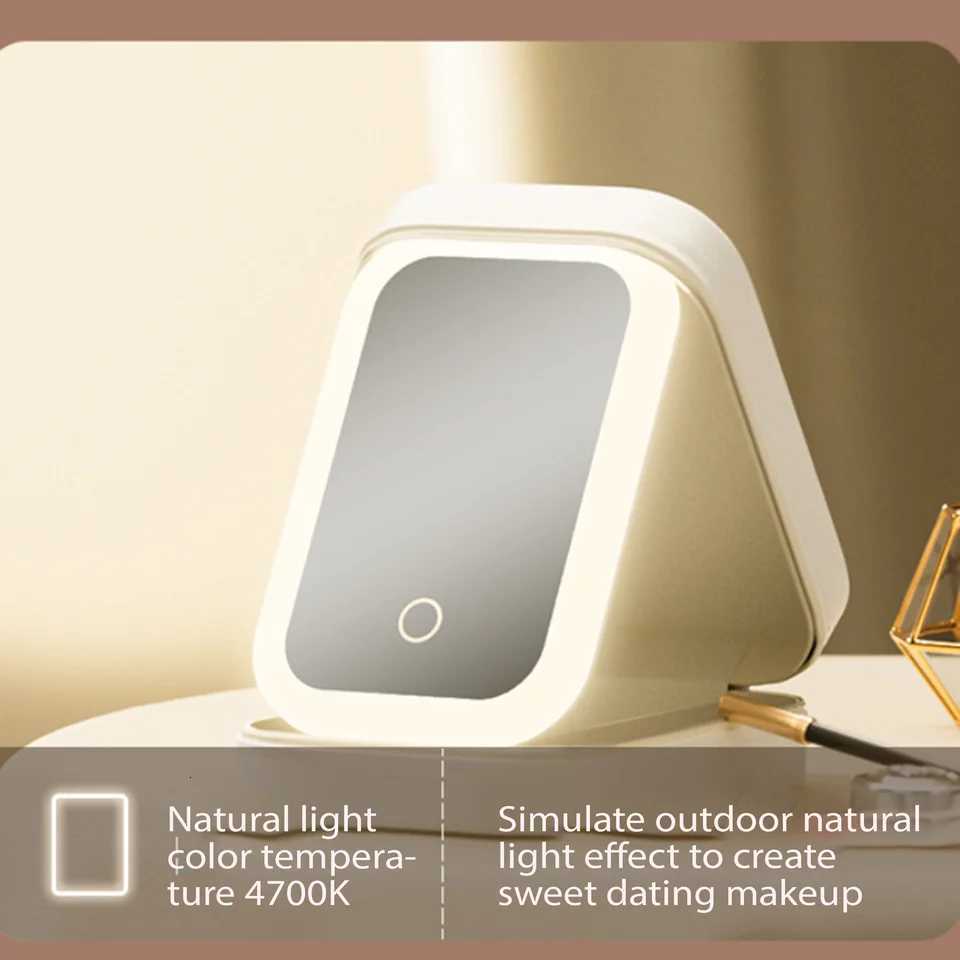 LED light travel cosmetic bag Built-in portable cosmetic mirror makeup clear help perfect makeupT251213