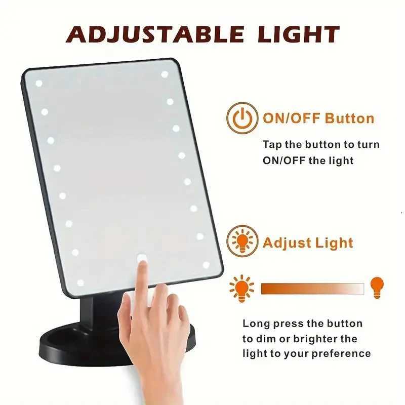 Lighted Makeup Mirror Square Battery -use Beauty Mirror Touch Screen VanityMirrorBrightnesT251213