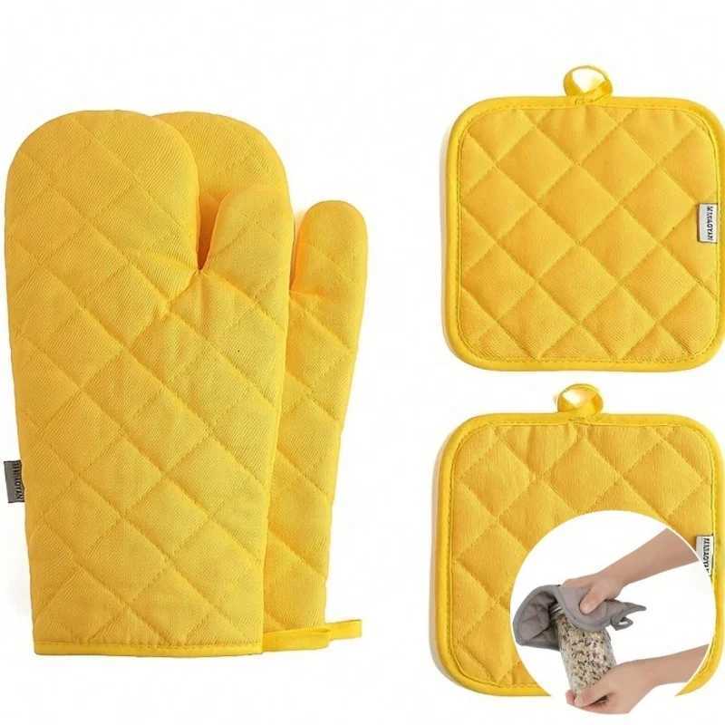 4-piece set of oven gloves with high heat resistance thick kitchen extension oven gloves for kitchen baking H251212