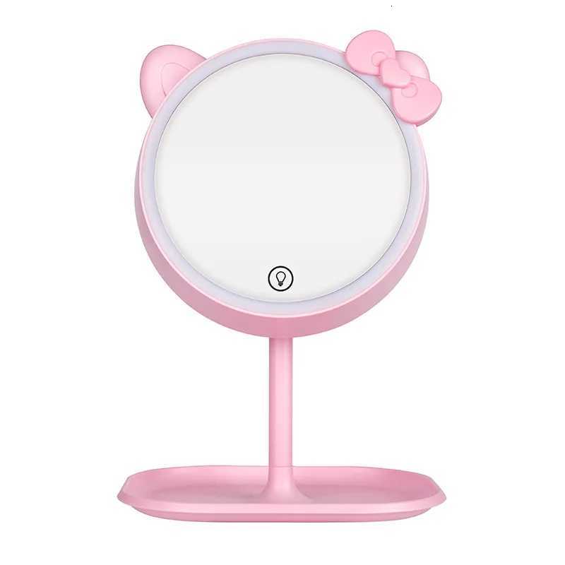 Pink Cat Makeup Mirror with Led Mirrors Standing Mirror Touch Screen Vanity Mirror Adjustable Light Desk Cosmetic MirrorsT251213