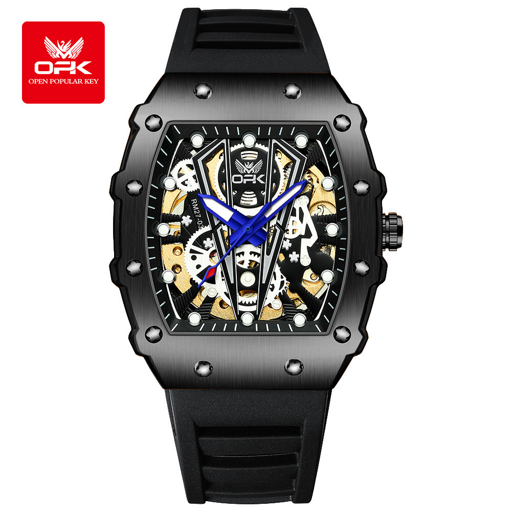 OPK Designer Men's Watch Silicone Bucket-shaped Luminous Fashionable Sports Quartz Free Shipping Batch Luxury Outdoor Men's Watch