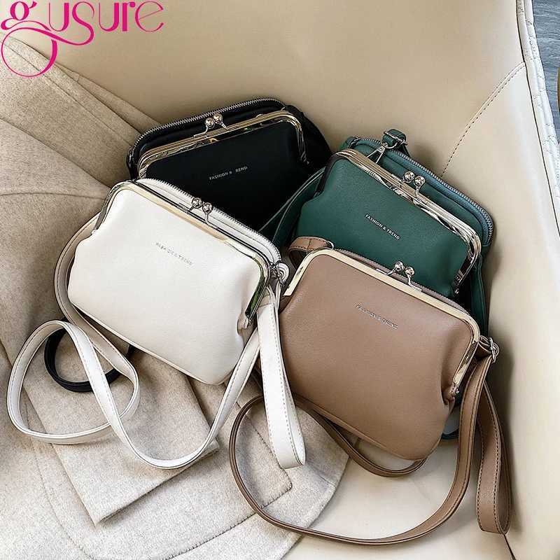 Gusure Vinatge Shell Women Shouder Crossbody Bag Clip Designer Small Handbags Luxury PU Leather Messenger Bag Lady Fashion PurseT251213