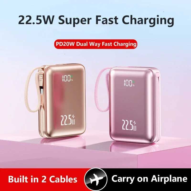 Power Bank 20000mAh USB-C Cable 225W Fast Charging External Battery PD20W Powerbank for iPhone 17 16 pro H251213