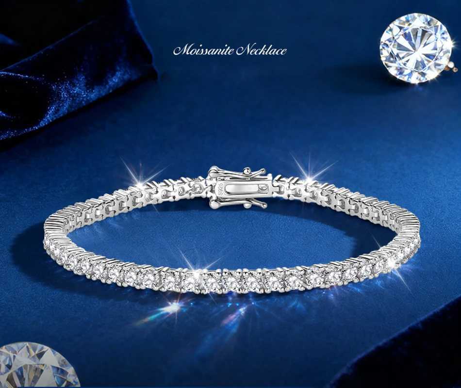 Luxury Jewelry VVS Moissanite Sterling Silver 925 Fashion Moissanite Tennis Chain and Necklace For Women M251213