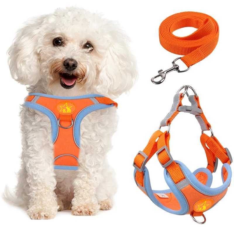 Pet Harness Vest Walking Lead For Puppy Dogs Collar Adjustable Reflective Breathable Harness for Dogs Puppy and Cats M251213