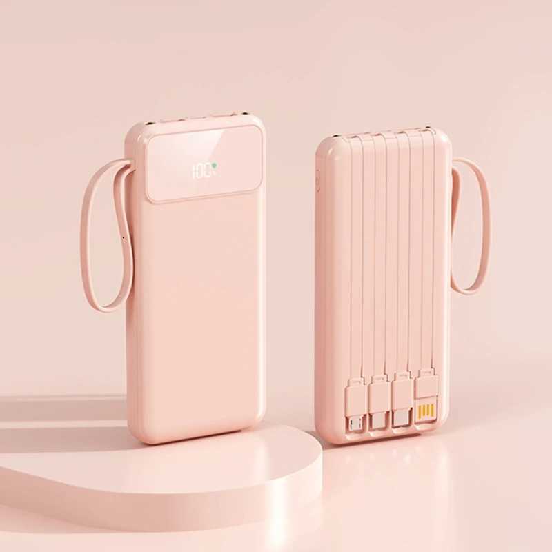 100000mAh 4in1 Power Bank With Built-in Cable Large-capacity Cpact And Portable Power Bank for iPhone 17Prax H251213