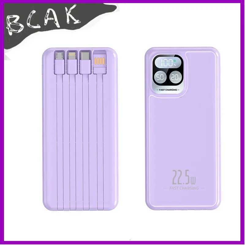 New Style Power Bank 20000mAh Self-contai Cable Fast Charging Mini tra-thin BCAK Mobile New Style Power ply H251213