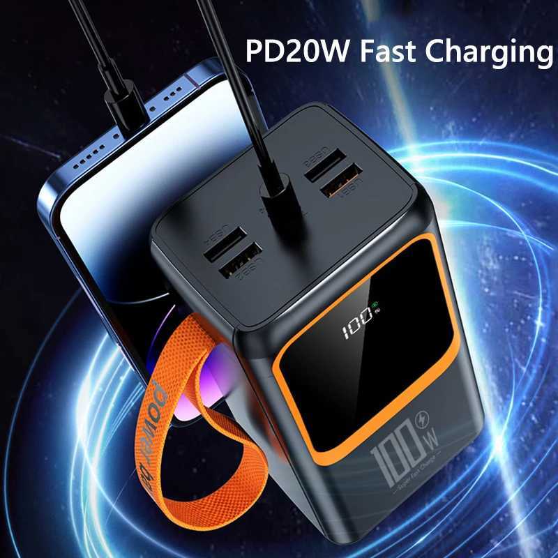 50000mAh Power Bank LED Digital Display Portable Charger External Battery 100W Fast Charging For iPhone Powerbank H251213