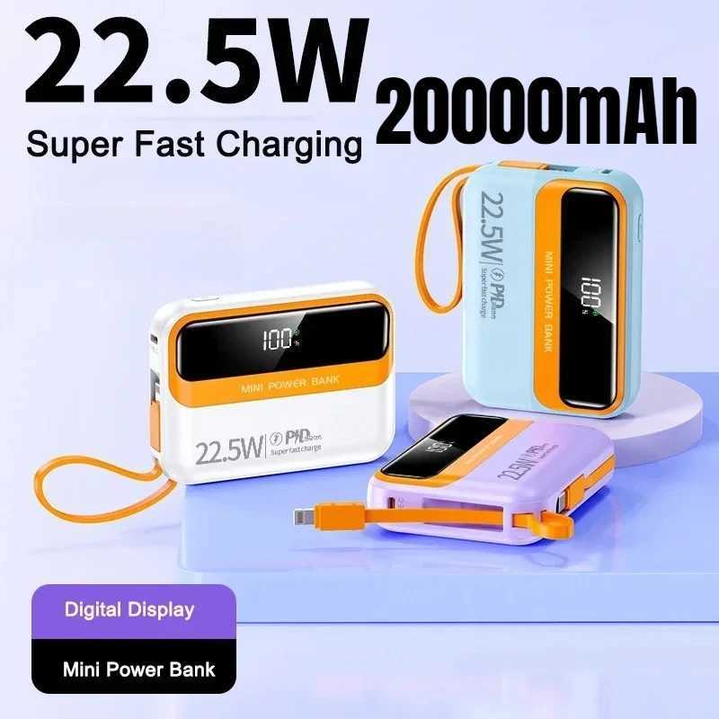 20000mAh 225W Universal Power Bank with Built-in Cables tra Thin Fast Charging for IPhone H251213