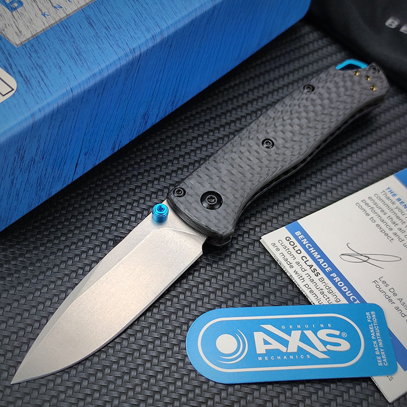 BM 533-3 Mini Carbon Fiber Folding Knife cpm20Black Outdoor Camping Hunting Pocket Tactical EDC Tool 535 Knife