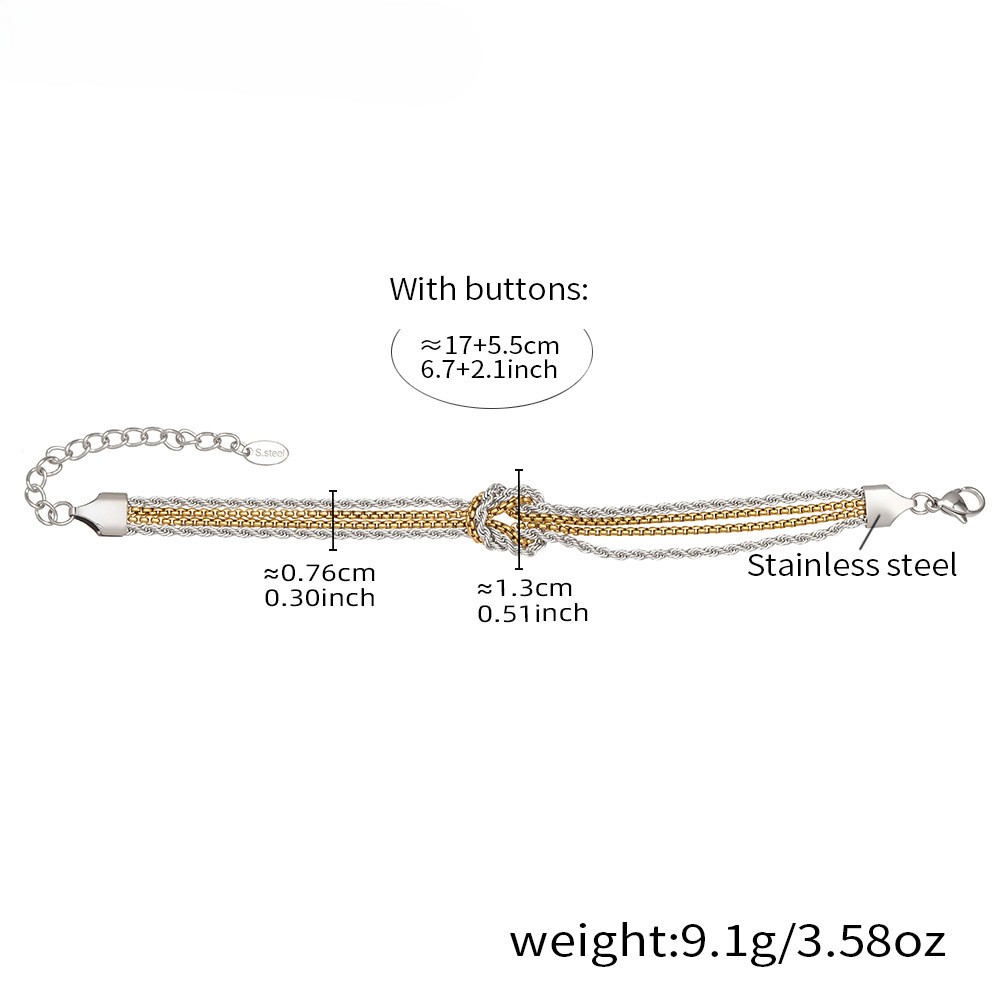 TaiYang Luxury Brand Designer Jewelry New Knotted Bracelet Designer for Women Fashion 18K Gold/Silver Plated Eco Stainless Steel Heavy Duty Unisex Cha