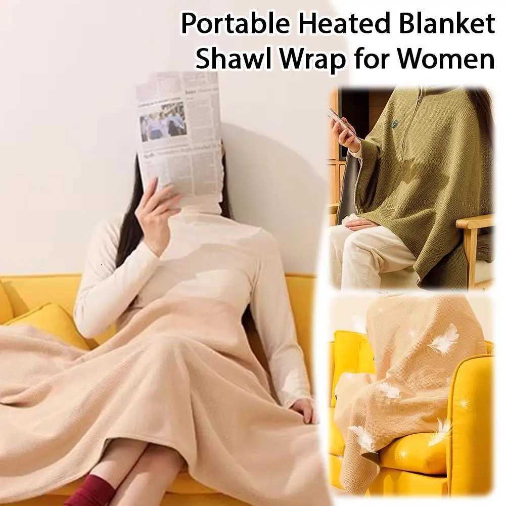 Winter USB Electric Heated Blanket Wearable Heated Shawl Portable Body Warmer Blanket for Home Office Sofa Shawl Y251212