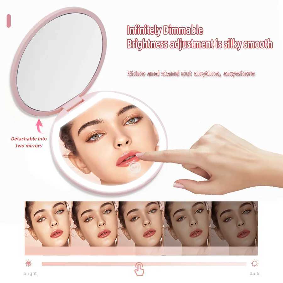 2-in-1 Detachable Frosted LED Mirror 2/5/20x Magnifying Cosmetic Mirror Portable Travel SizeT251213