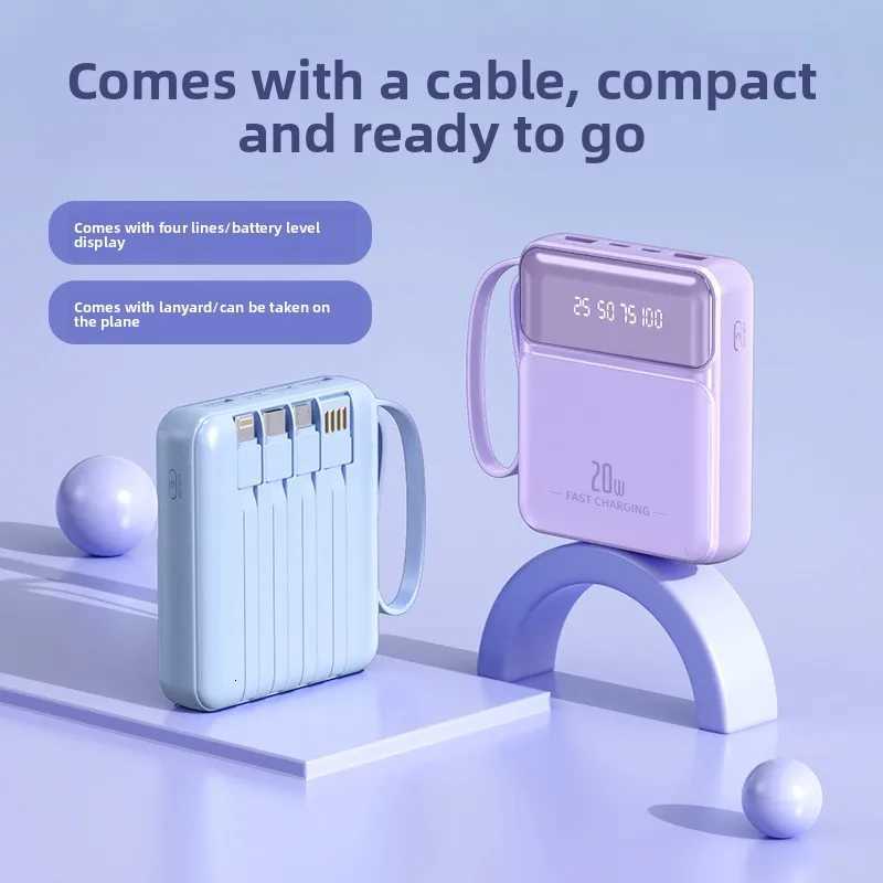 20000 MAh Mini Power Bank Cpact and Large Capacity Mobile Power ply New Model with Built-in Cable With LED Power Display H251213