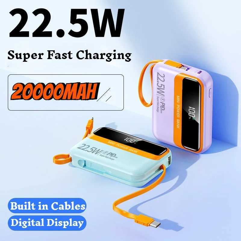 20000mAh 225W Universal Power Bank with Built-in Cables tra Thin Fast Charging for IPhone H251213