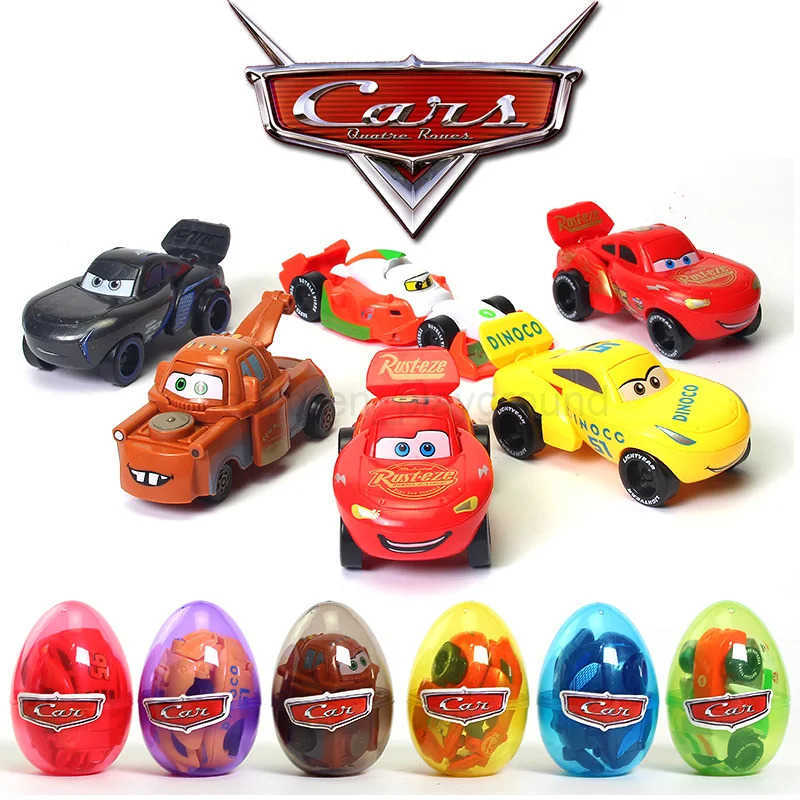 Disney Pixar Cars Egg-Shaped Car Toys Model Car Toy Set McQueen Transformable Car 6-Piece Set Kids Birthday Gift H251213