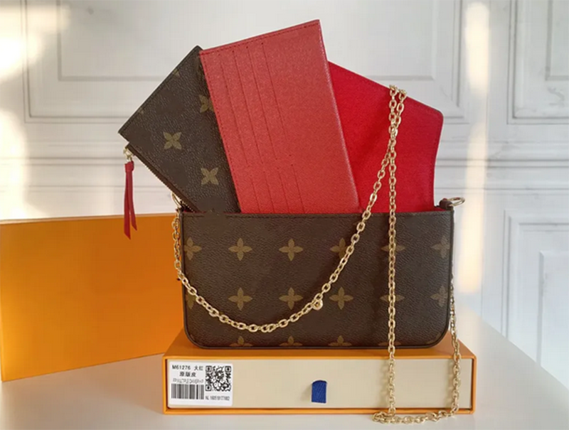 Luxurys designer bag women handbag favorite multi accessories 3 pcs/set woman Crossbody Purse Flowers shoulder lady Leather with box 61276 Messenger bags Handbags