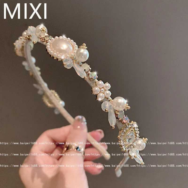 wens pearl rhinestone hair accories band light luxury princ bands for wen Korean version cute hair bands Y251213