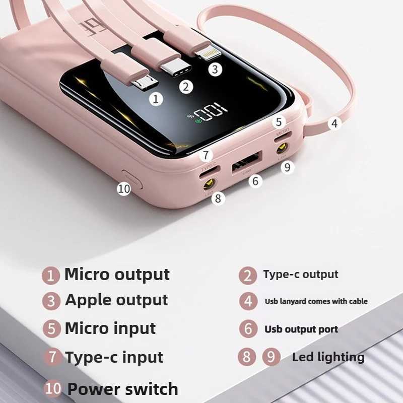 66W Mini Power Bank 30000mAh Fast Charging Portable Charger External Spare Battery for IPhone Phone Powerbank H251213