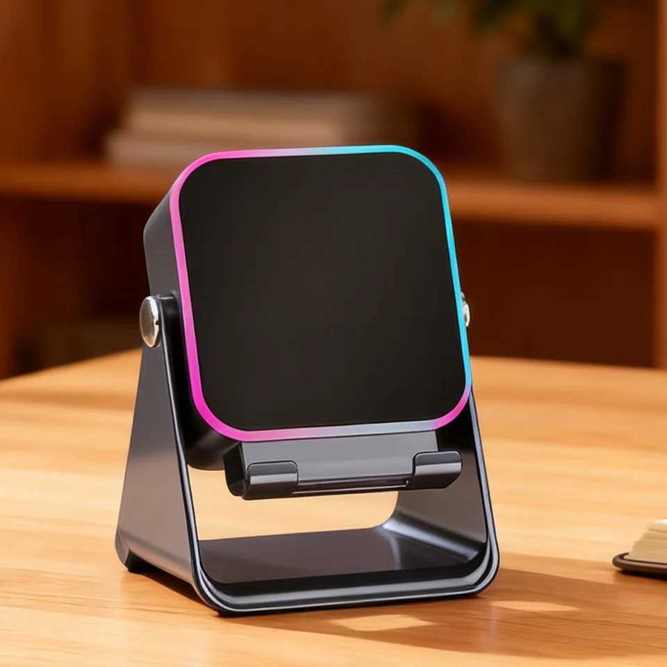 Upgraded Folding Phone Holder With Induction Speaker Light 10W Portable Audio Bracket For Desk Home Office Travel Decor X251213