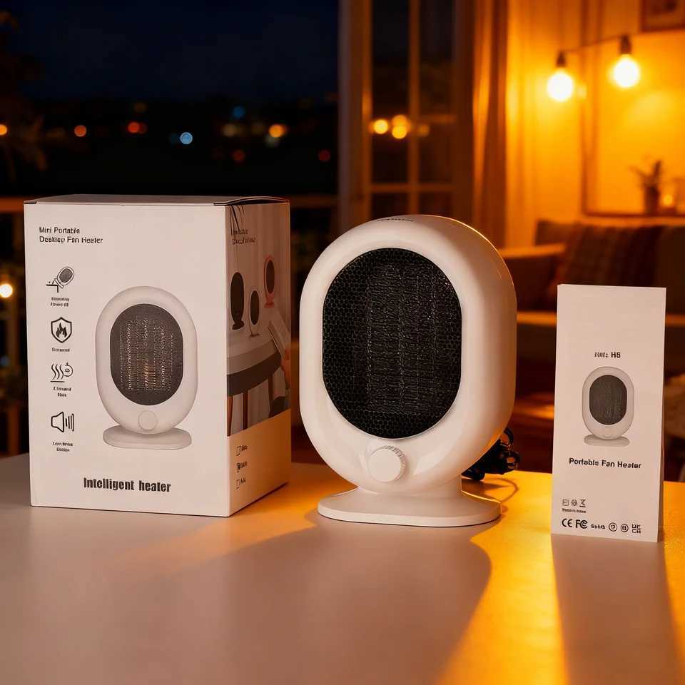 Desktop small heater 3-second hot tilt power-off protection overheating protection silent home bedroom office mini heater Y251213