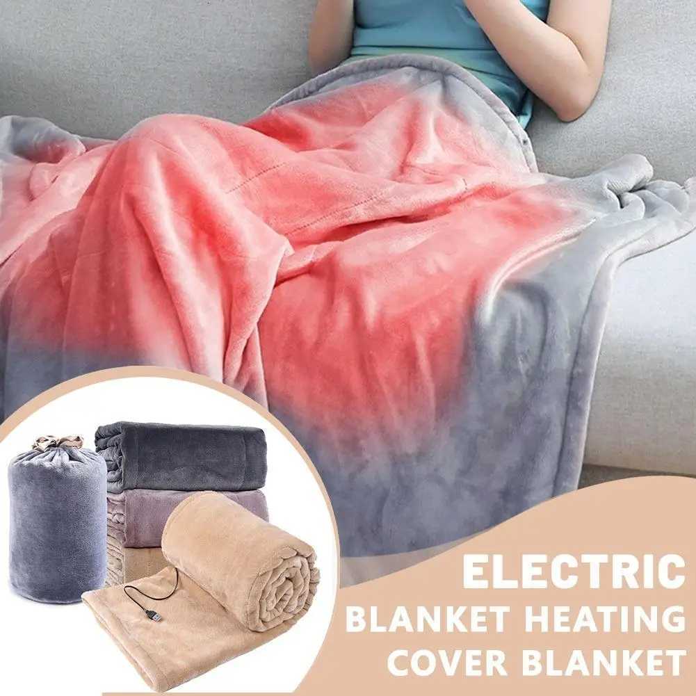 Electric Throw Blanket Machine Washable USB Heated Soft Flannel Winter Warmer Fast Heating for Traveling Hiking Home Couch Y251212