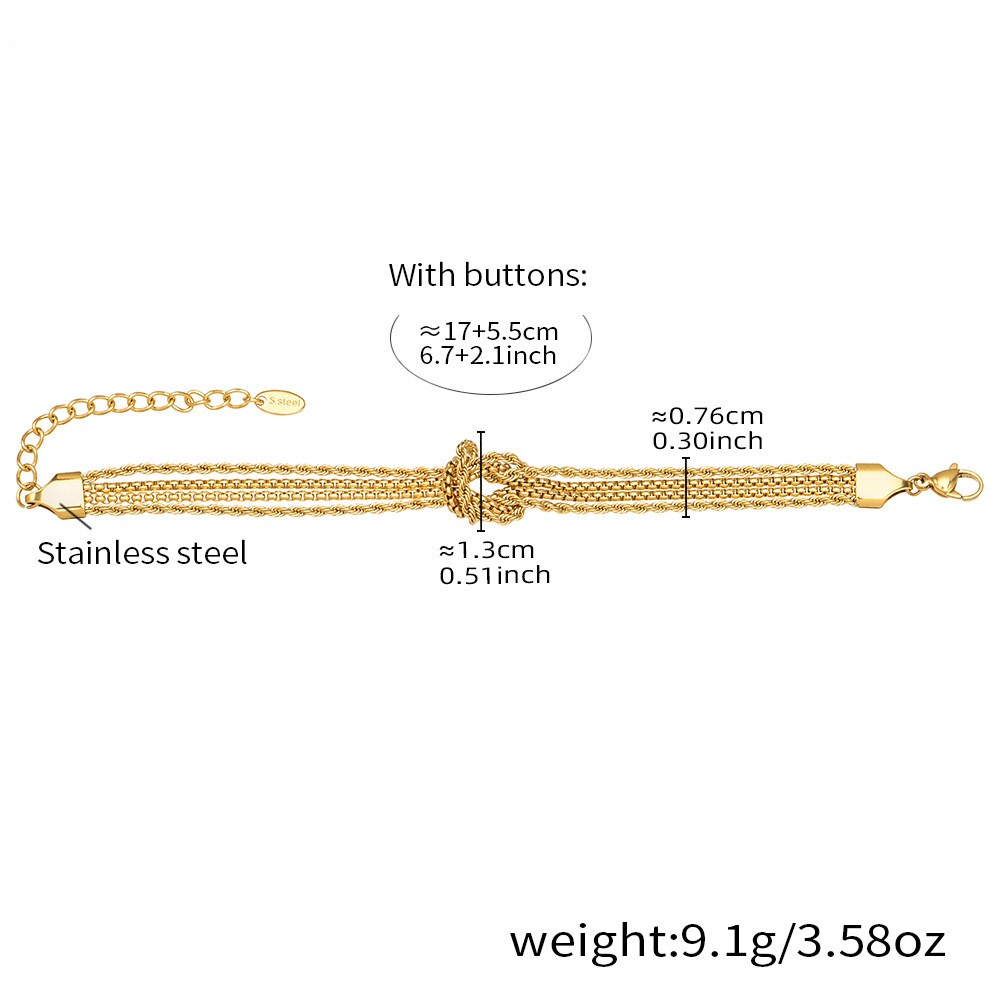TaiYang Luxury Brand Designer Jewelry New Knotted Bracelet Designer for Women Fashion 18K Gold/Silver Plated Eco Stainless Steel Heavy Duty Unisex Cha