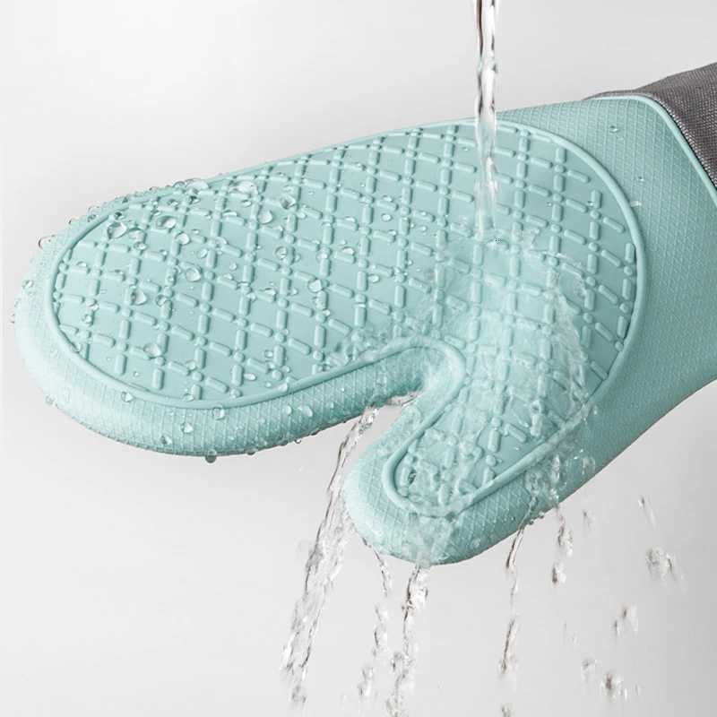 New Cute Silicone Kitchen Single Oven Glove Mitts Insation Heat Resistant Oven Microwave Glove Baking Tools H251212