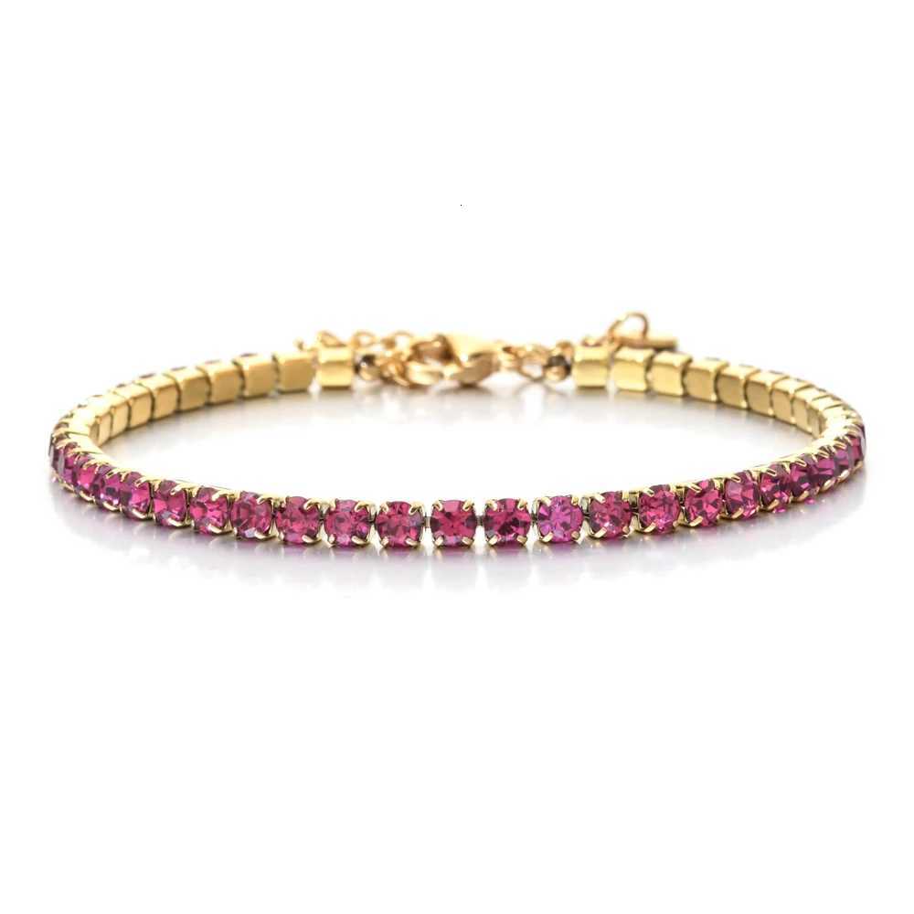 Minimalist Stainless Steel Crystal Tennis s For Woman Girls Simple Rhinestone Crystal Chain Fashion Jewelry M251213