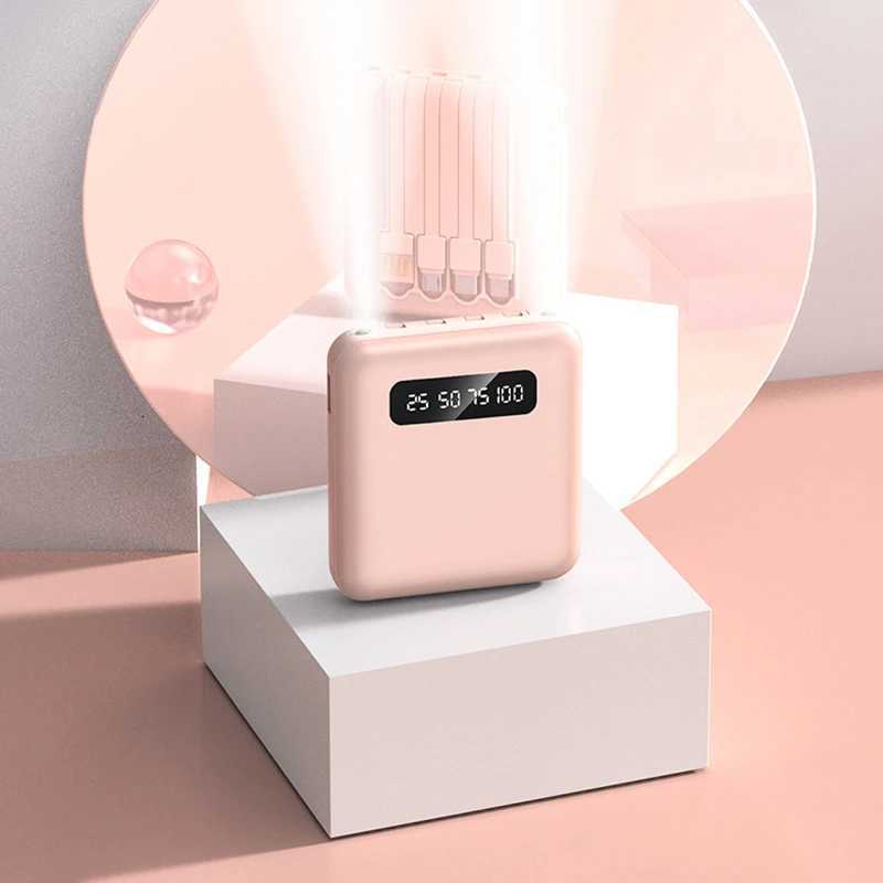 20000mAh Power Bank With Cable LED Digital Portable External Battery Pack for iPhone 16 15 Mini Powerbank H251213