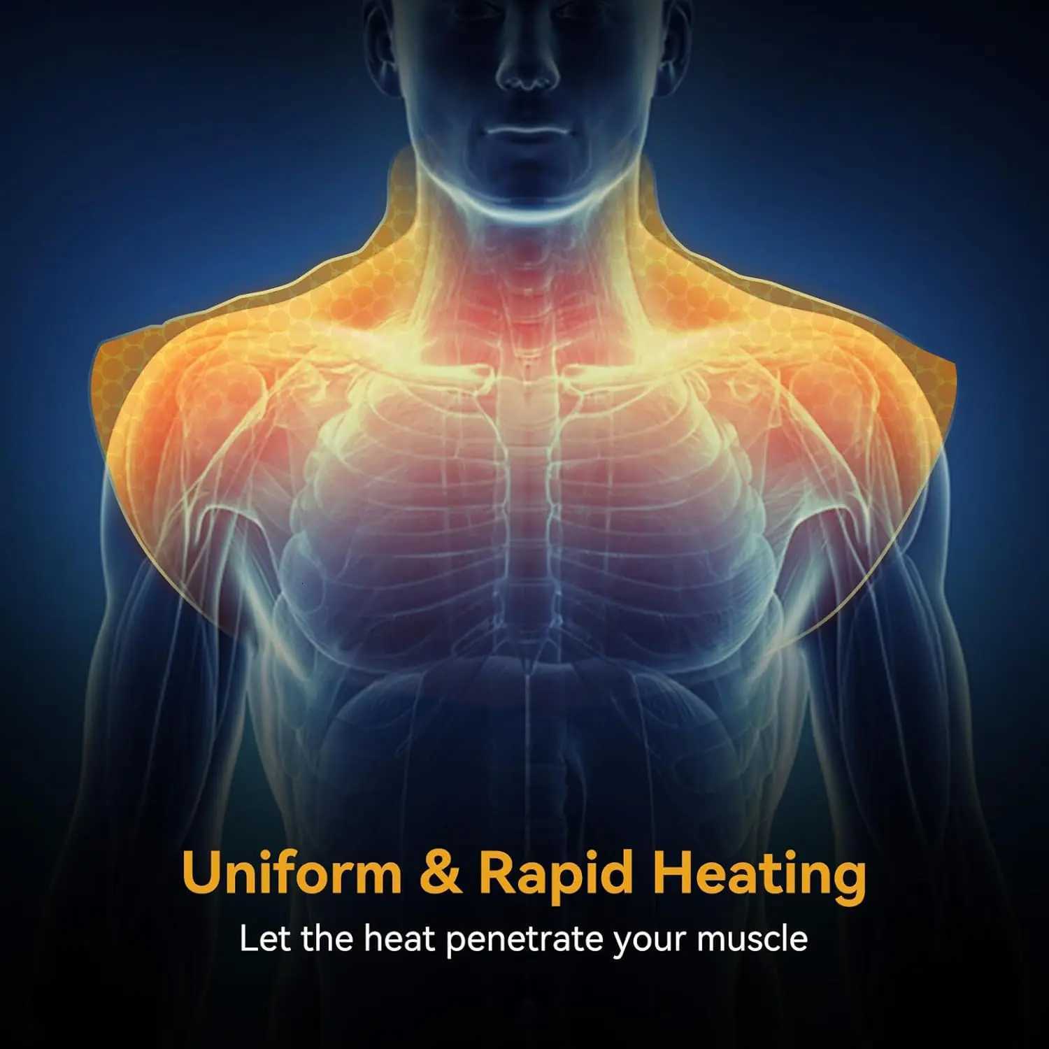 Heating Shoulder Neck Pads 9-Level Hot Compress Cervical Shawl Warmer with Digital Display Thermostat Heater Warming Back Relax Y251212