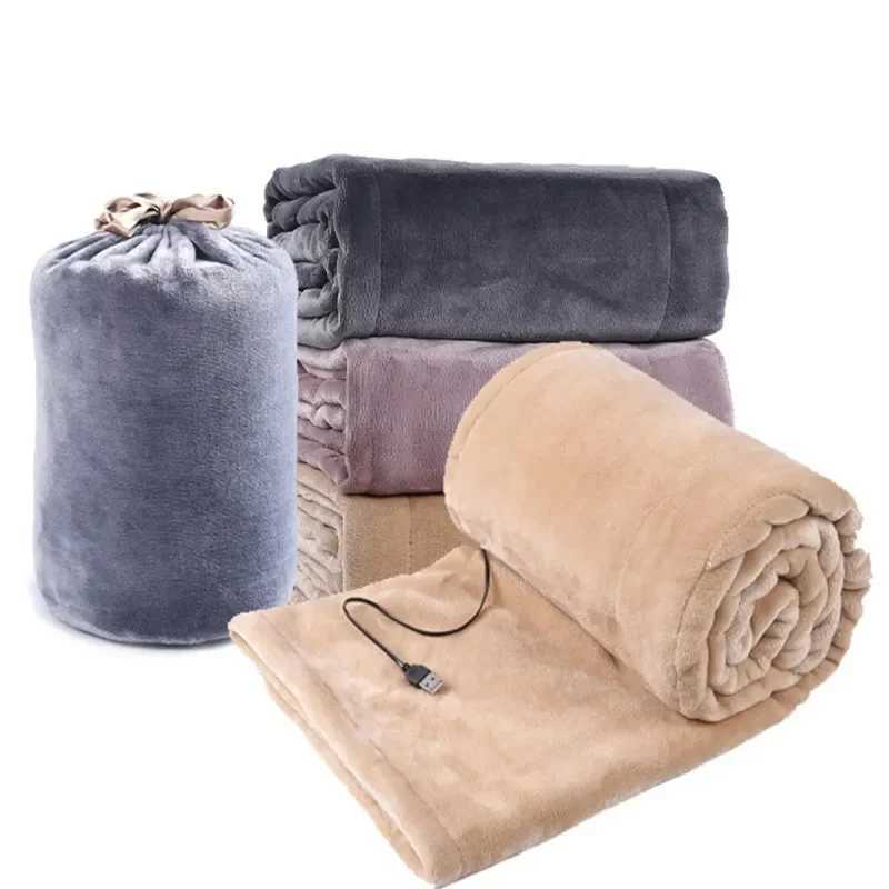 160x85cm USB Heating Blanket Travel For Sofa Bed 5 Levels Portable Electric Blanket Winter Warm Soft Plush Car Shawl Camping Y251212