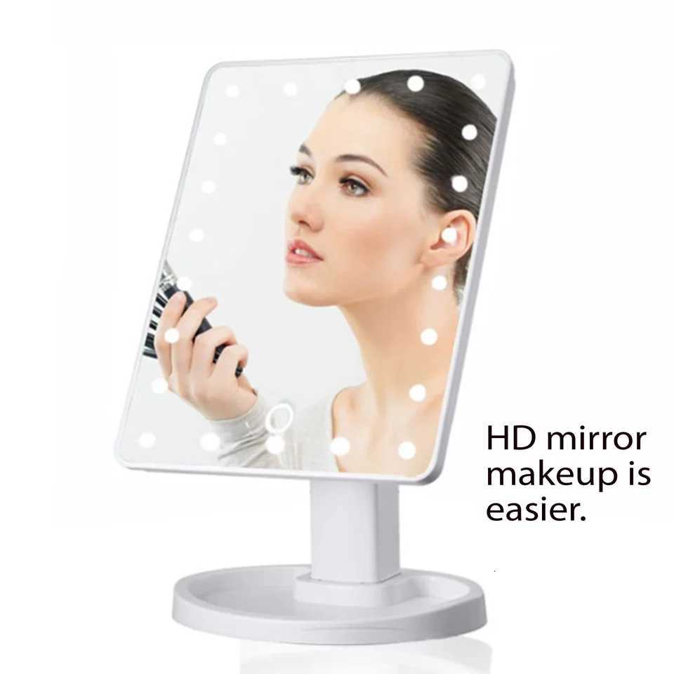 LED desktop luminous lamp cosmetic mirror desktop 360-degree rotary storage touch-sensitive cosmetic mirrorT251213