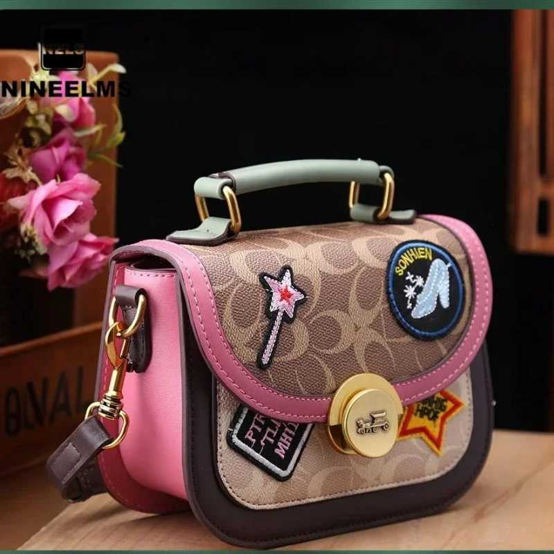 Badge Women 2025 New European and American Fashion Printed Hand Bag Small Square Retro Everything Single Shoulder Crossbody TideT251213