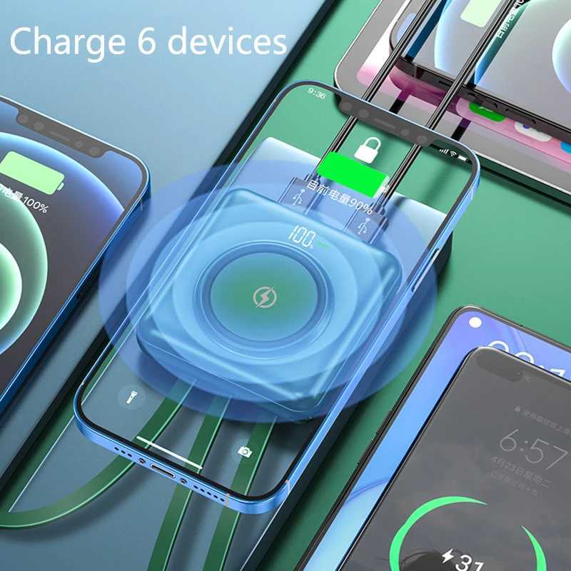 20000mAh mini Wireless Power Bank Built in Cable Portable Charger Powerbank for IPhone 16 15 S24 S23 H251213