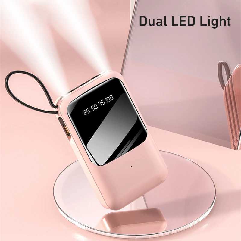 Mini Power Bank 20000mAh for iPhone 12 Poverbank with Cable Portable External Battery Charger Powerbank H251213