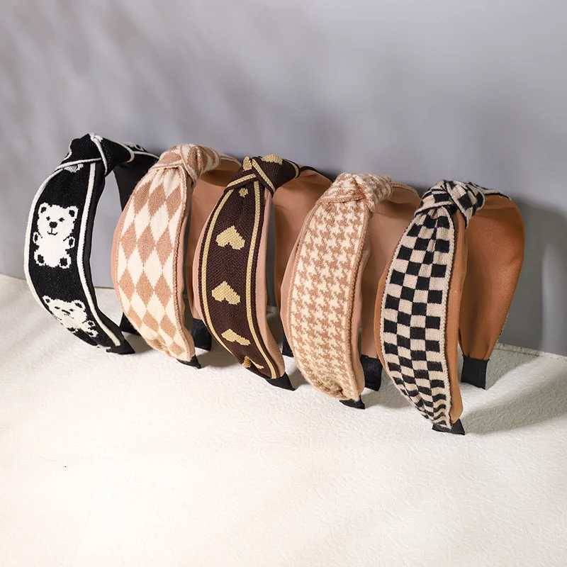 Vintage Print Wool Satin Pahwork band for Wen Ladies Shop Party Photogrh Hair Hoop Accories Y251213