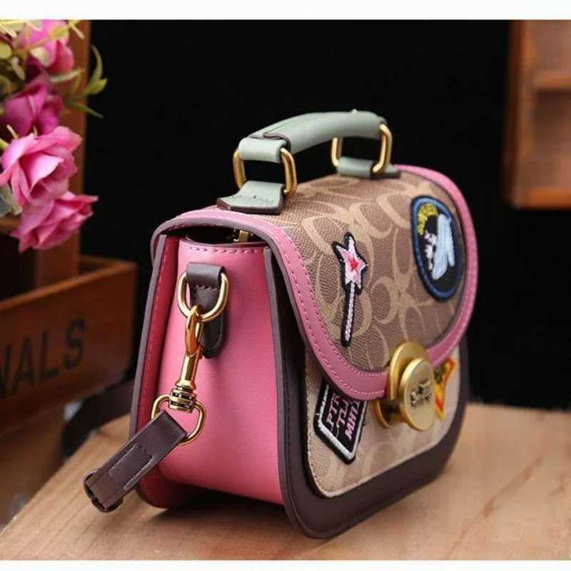 Badge Women 2025 New European and American Fashion Printed Hand Bag Small Square Retro Everything Single Shoulder Crossbody TideT251213