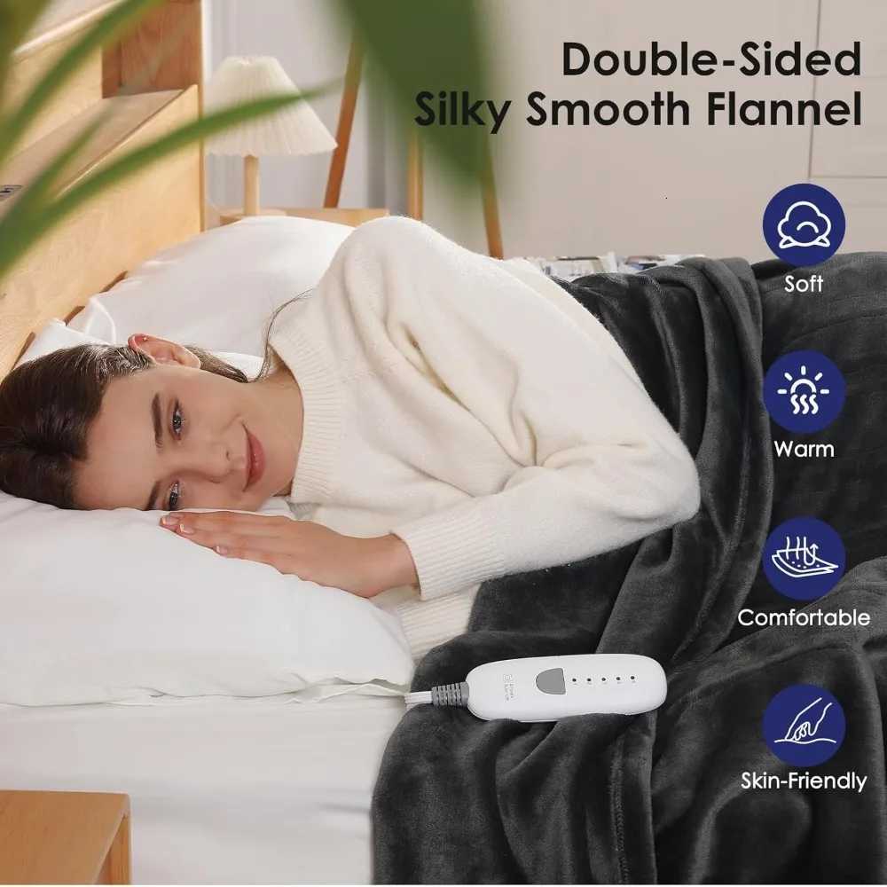 Full Size Electric Heated Blanket with 5 Heat Levels Auto Shut-Off Machine Washable for Adults and Gifts Y251212