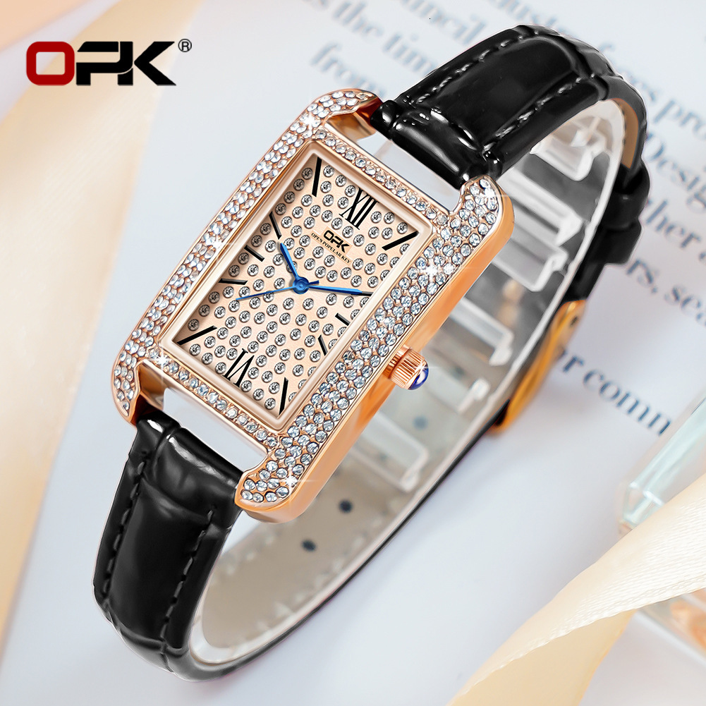 OPK Designer Ladies' Watch: Casual, Versatile, Waterproof Outdoor Sports Wristwatch, Elegant Retro Diamond-encrusted Quartz Ladies' Watch