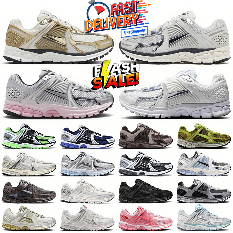 designer shoes vomero 5 running shoes vomeros Metallic Silver Gold Chrome Toe Pink Foam Blue Tint vomero5 mens womens outdoor sneakers chaussures trainers 36-45