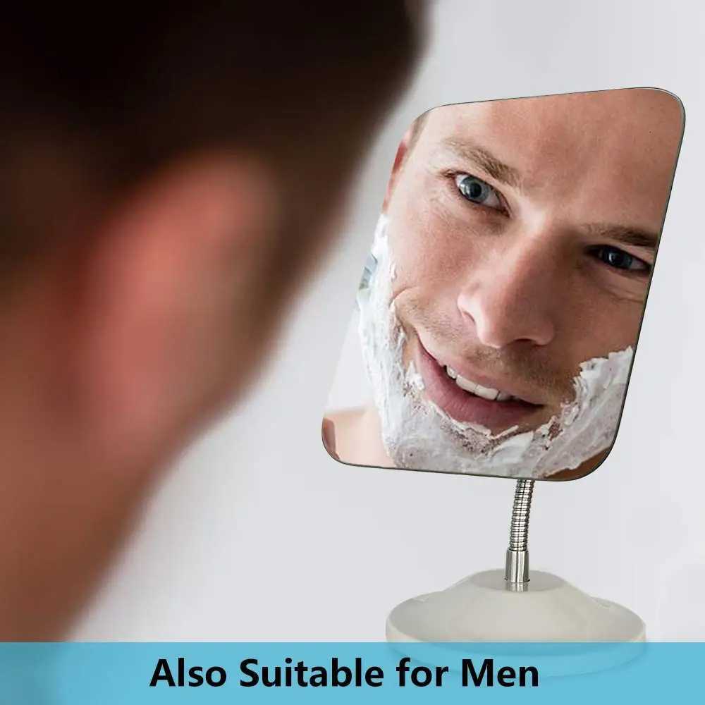 Adjustable Flexible Gooseneck Makeup Mirror 360Rotation Folding Portable Desk Vanity Mirror Shower Shaving Cosmetic MirrorT251213