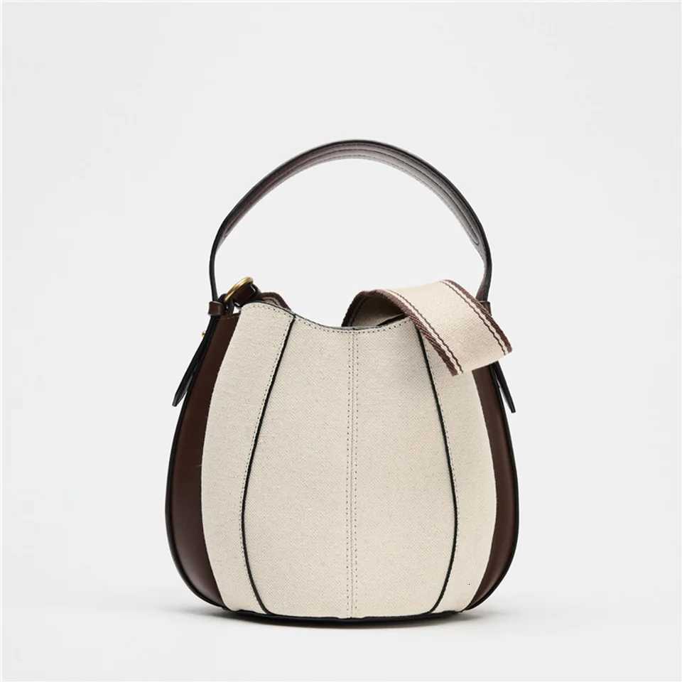 New Fashionable and Versatile Thread Cutting Decorative Bundle Bag Splicing Commuter Handheld Crossbody Bucket Bag for WomenT251213
