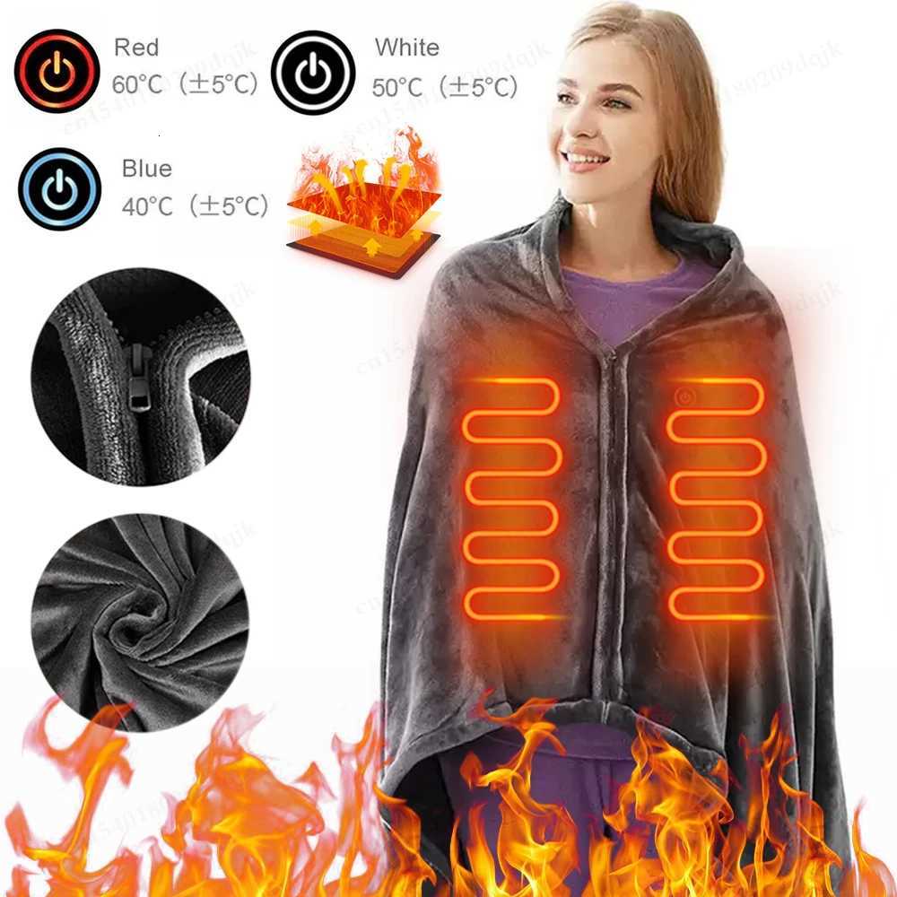 Office Wearable USB Electric Heated Blanket Washable Body Warmer Blanket Home 5v 3 Heated Level Throw Blanket 9 Heated Areas Y251212