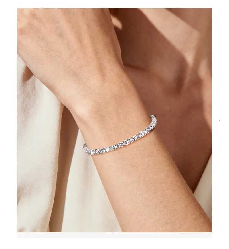 Luxury Jewelry VVS Moissanite Sterling Silver 925 Fashion Moissanite Tennis Chain and Necklace For Women M251213