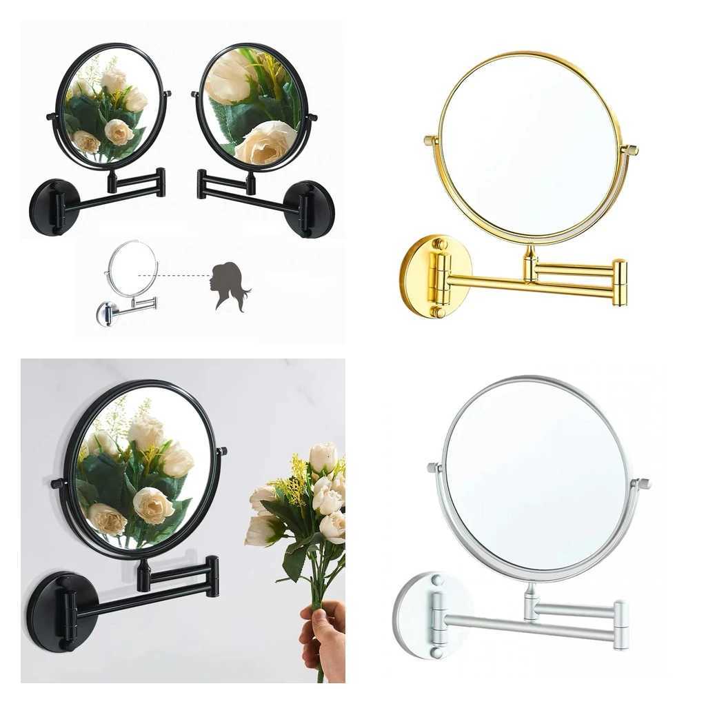 Double-sided Wall Mount Makeup Mirror With Fixing Screws 1x/3x Magnification 360-degree Swivel DesignT251213